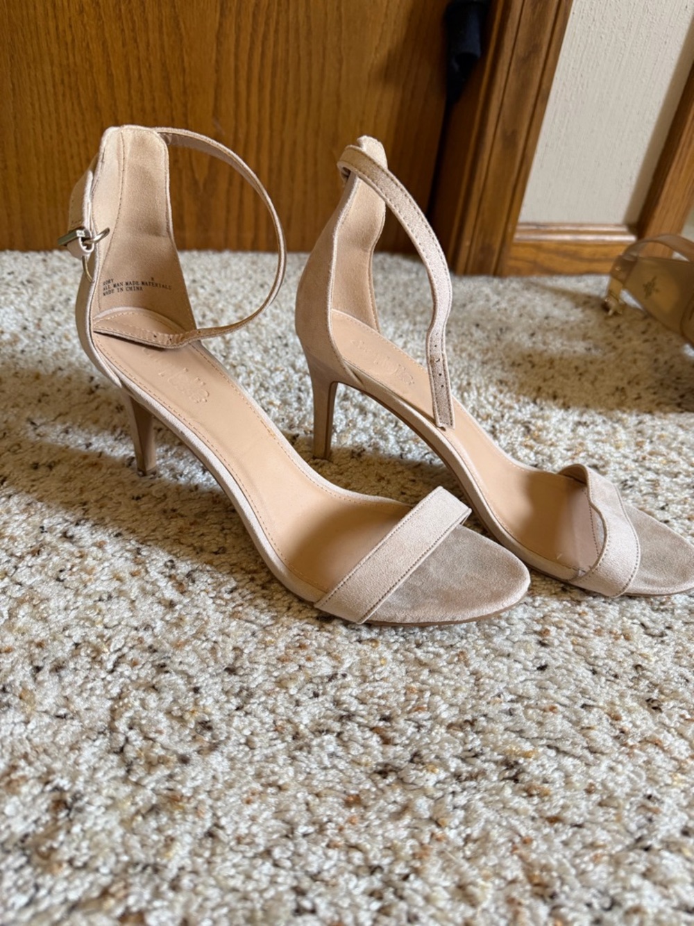 Classic Ankle-Strap Nude Heeled Sandals